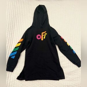 Off white black and rainbow kids sweater dress